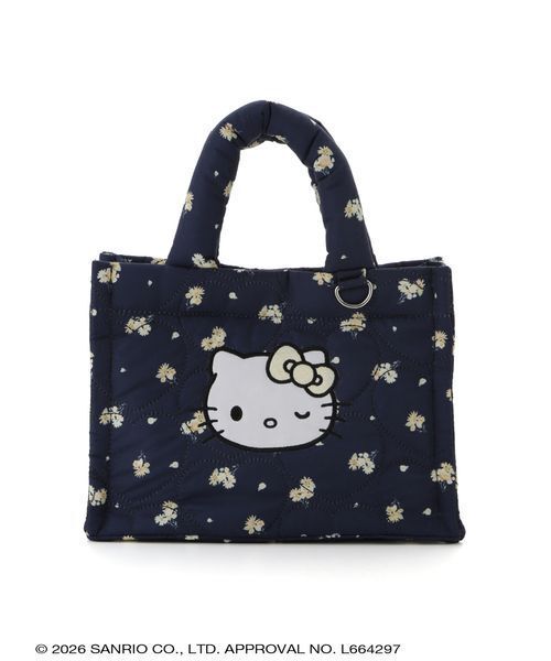 sanrio house（サンリオハウス）の「ハローキティ ２WAYフラワープリントキルティングバッグ（トートバッグ・レディース・ネイビー/アイボリー・F）」の3枚目の写真