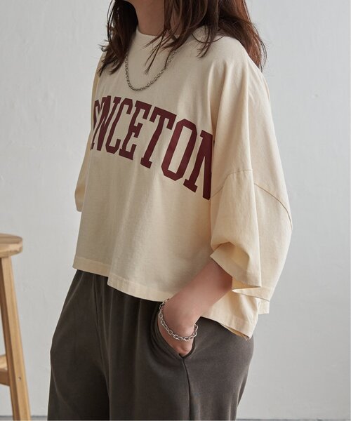 VENCEEXCHANGE（ヴァンスエクスチェンジ）の「パウダー加工ボリュームプリントT（Tシャツ/カットソー・レディース・チャコール/オフホワイト/ネイビー・FREE）」の6枚目の写真