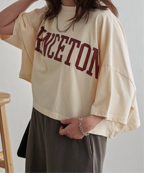 VENCEEXCHANGE（ヴァンスエクスチェンジ）の「パウダー加工ボリュームプリントT（Tシャツ/カットソー・レディース・チャコール/オフホワイト/ネイビー・FREE）」の7枚目の写真