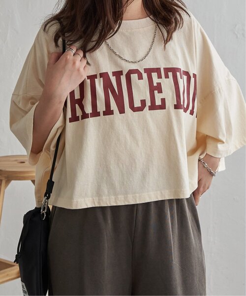 VENCEEXCHANGE（ヴァンスエクスチェンジ）の「パウダー加工ボリュームプリントT（Tシャツ/カットソー・レディース・チャコール/オフホワイト/ネイビー・FREE）」の10枚目の写真