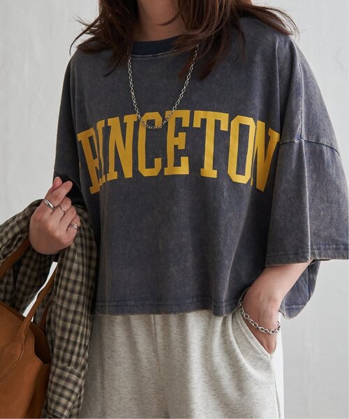 VENCEEXCHANGE（ヴァンスエクスチェンジ）の「パウダー加工ボリュームプリントT（Tシャツ/カットソー・レディース・チャコール/オフホワイト/ネイビー・FREE）」の19枚目の写真