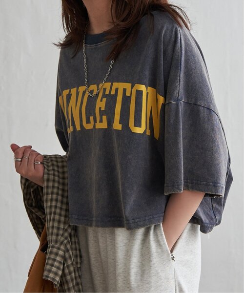 VENCEEXCHANGE（ヴァンスエクスチェンジ）の「パウダー加工ボリュームプリントT（Tシャツ/カットソー・レディース・チャコール/オフホワイト/ネイビー・FREE）」の20枚目の写真