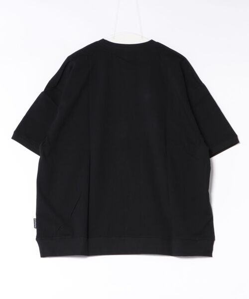 brknhome(ブロークンホーム)の「【brknhome/ブロークンホーム】【裾と袖は伸縮性のあるリブ仕様】リブTシャツ 半袖 ブランドロゴ スウェットライク レイヤード ユニセックス(Tシャツ/カットソー・メンズ・ブラック/パープル・MEDIUM/LARGE)」の3枚目の写真