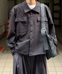 Chikashitsu +（チカシツプラス）の「【Chikashitsu +】multi pocket military jacket / 【チカシツプラス】マルチポケットハイネックミリタリージャケット（ミリタリージャケット）」