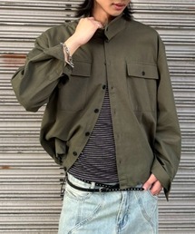 Chikashitsu +（チカシツプラス）の「【Chikashitsu +】multi pocket military jacket / 【チカシツプラス】マルチポケットハイネックミリタリージャケット（ミリタリージャケット）」