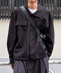Chikashitsu +（チカシツプラス）の「【Chikashitsu +】multi pocket military jacket / 【チカシツプラス】マルチポケットハイネックミリタリージャケット（ミリタリージャケット）」