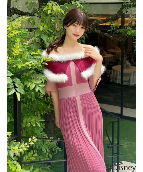 MERCURYDUO(マーキュリーデュオ)の「【ディズニーコレクション】美女と野獣/ファーケープニットワンピース(ワンピース・レディース・ピンク・SMALL/MEDIUM/FREE)」の13枚目の写真