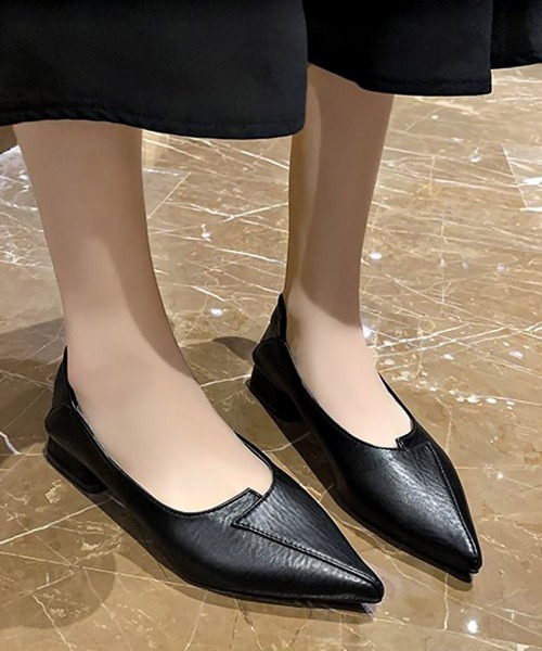 Miniministore（ミニミニストア）の「パンプス ローヒール靴 おしゃれ 韓国風（パンプス・レディース・ブラック/ベージュ・23.0cm/22.5cm/25cm/24.5cm/24.0cm/23.5cm）」の3枚目の写真