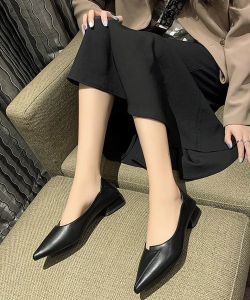 Miniministore（ミニミニストア）の「パンプス ローヒール靴 おしゃれ 韓国風（パンプス・レディース・ブラック/ベージュ・23.0cm/22.5cm/25cm/24.5cm/24.0cm/23.5cm）」の9枚目の写真