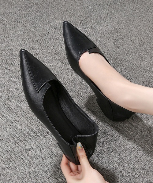 Miniministore（ミニミニストア）の「パンプス ローヒール靴 おしゃれ 韓国風（パンプス・レディース・ブラック/ベージュ・23.0cm/22.5cm/25cm/24.5cm/24.0cm/23.5cm）」の10枚目の写真