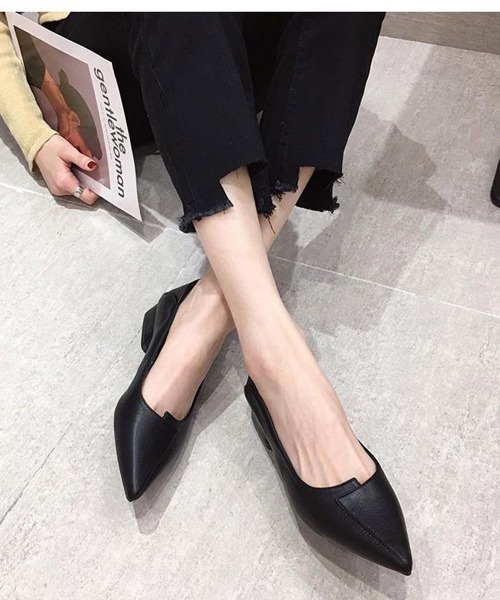 Miniministore（ミニミニストア）の「パンプス ローヒール靴 おしゃれ 韓国風（パンプス・レディース・ブラック/ベージュ・23.0cm/22.5cm/25cm/24.5cm/24.0cm/23.5cm）」の12枚目の写真