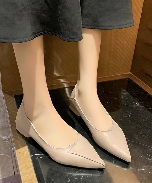 Miniministore（ミニミニストア）の「パンプス ローヒール靴 おしゃれ 韓国風（パンプス・レディース・ブラック/ベージュ・23.0cm/22.5cm/25cm/24.5cm/24.0cm/23.5cm）」の15枚目の写真