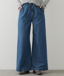 EDWIN LADIES リネンブレンド イージーワイドデニムパンツ