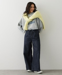 EDWIN LADIES リネンブレンド イージーワイドデニムパンツ