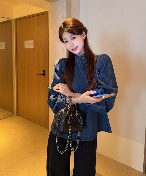 FAVORITO(ファヴォリート)の「スタンドカラーデニムトップス(その他トップス・レディース・ブルー・M/L/S)」の12枚目の写真