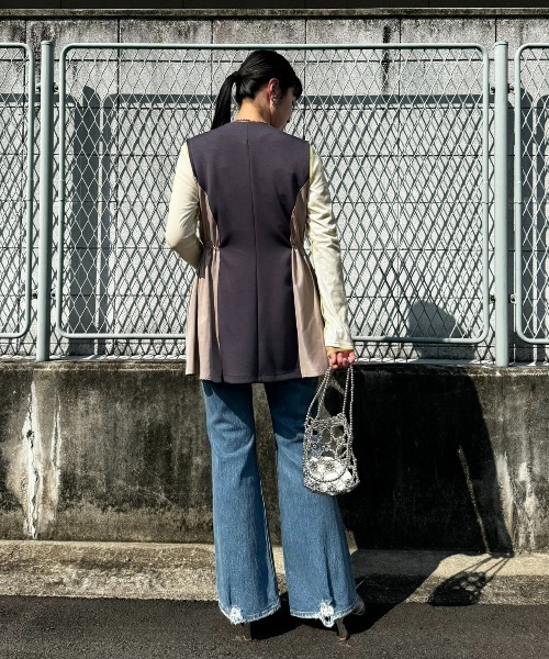 LHELBIE(レルビエ)の「ドッキングダブルコードジレ(ベスト・レディース・ネイビー/チャコールグレー/ブラック・M)」の8枚目の写真