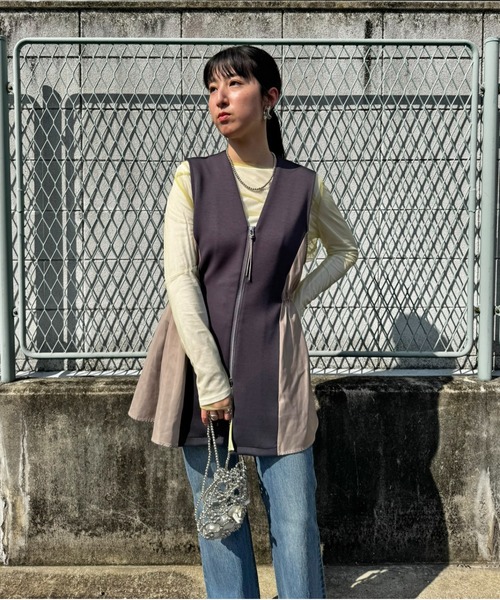 LHELBIE(レルビエ)の「ドッキングダブルコードジレ(ベスト・レディース・ネイビー/チャコールグレー/ブラック・M)」の21枚目の写真
