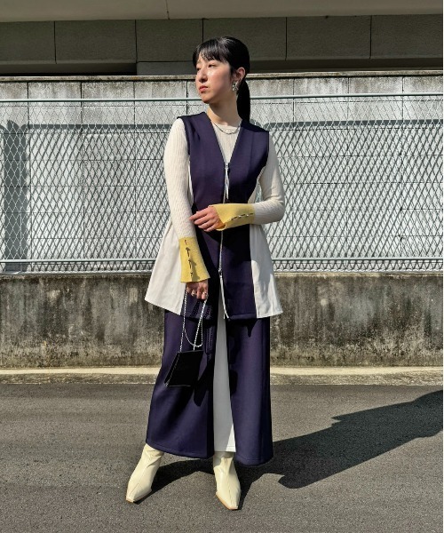 LHELBIE(レルビエ)の「ドッキングダブルコードジレ(ベスト・レディース・ネイビー/チャコールグレー/ブラック・M)」の18枚目の写真
