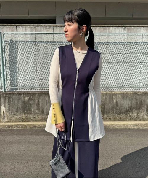 LHELBIE(レルビエ)の「ドッキングダブルコードジレ(ベスト・レディース・ネイビー/チャコールグレー/ブラック・M)」の19枚目の写真