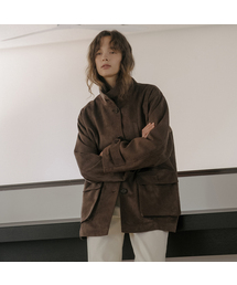 Suede utility half jacket [TIFA06JK02]_Dark brown
