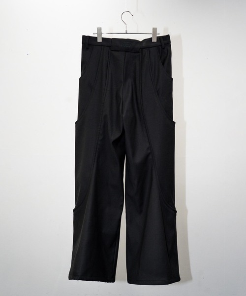 GOAT ESSENCE(ゴートエッセンス)の「GOAT ESSENCE / ゴートエッセンス TUCK CURVED WIDE PANTS(スラックス・メンズ・ブラック/グレー・2/1)」の9枚目の写真