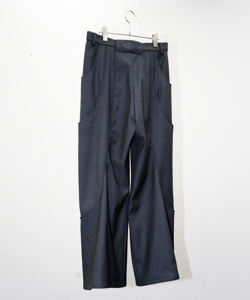 GOAT ESSENCE(ゴートエッセンス)の「GOAT ESSENCE / ゴートエッセンス TUCK CURVED WIDE PANTS(スラックス・メンズ・ブラック/グレー・2/1)」の12枚目の写真
