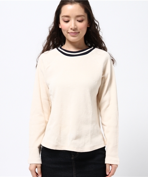 Chico（チコ）の「【who's who Chico】ラインリブワッフル長袖プルオーバー（Tシャツ/カットソー・レディース・ホワイト/アイボリー/ライトグレー・FREE）」の4枚目の写真