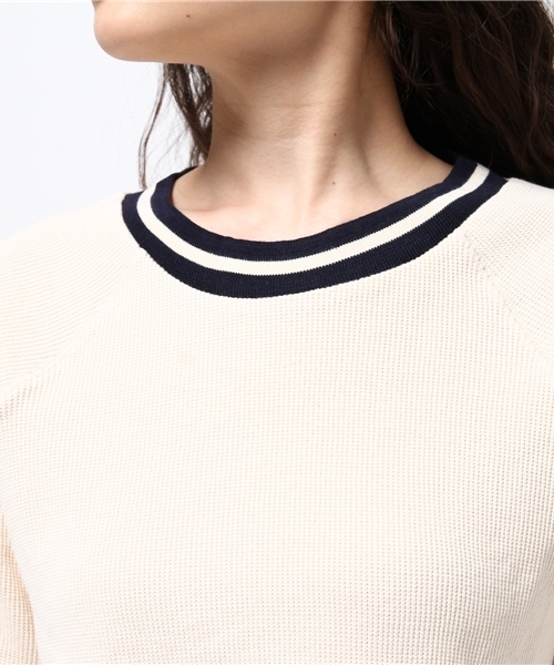 Chico（チコ）の「【who's who Chico】ラインリブワッフル長袖プルオーバー（Tシャツ/カットソー・レディース・ホワイト/アイボリー/ライトグレー・FREE）」の7枚目の写真