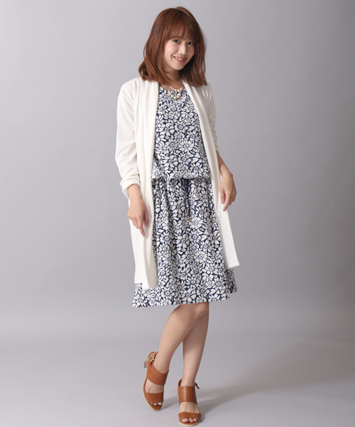 Bou Jeloud（ブージュルード）の「【セット商品】マーガレットワンピース＋カーディガンセット（カーディガン/ボレロ・レディース・ネイビー/オレンジ/グレー・FREE）」の2枚目の写真