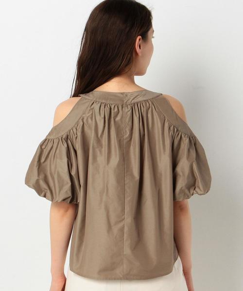 Another Edition(アナザーエディション)の「タイプライタードロップショルダーブラウス/AEMFC タイプライター DROP SL(シャツ/ブラウス・レディース・ホワイト/モカ/ネイビー・FREE)」の5枚目の写真