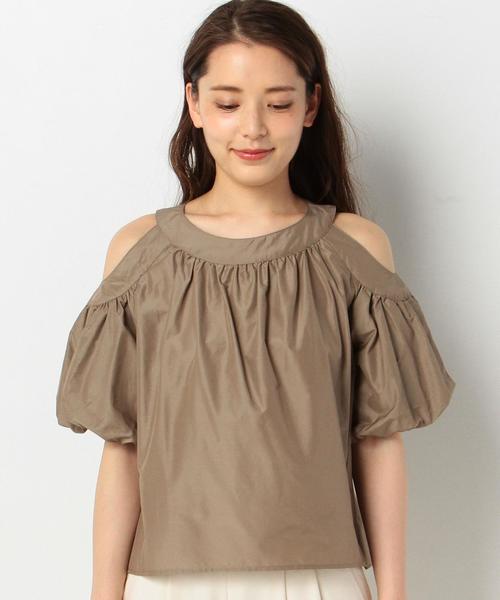 Another Edition(アナザーエディション)の「タイプライタードロップショルダーブラウス/AEMFC タイプライター DROP SL(シャツ/ブラウス・レディース・ホワイト/モカ/ネイビー・FREE)」の6枚目の写真