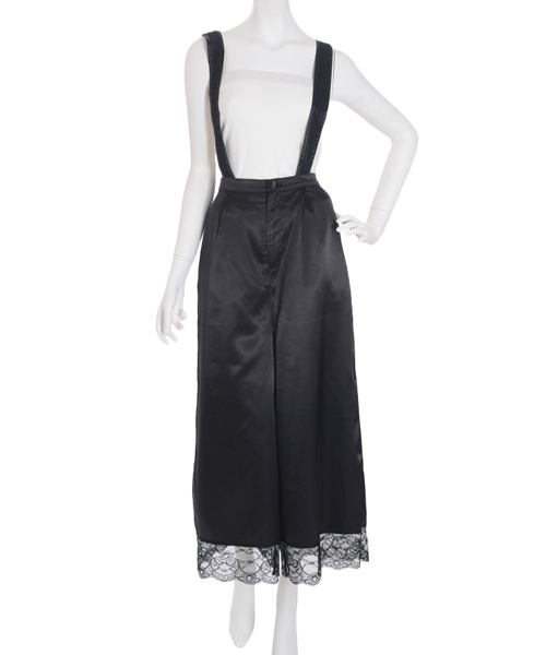 merry jenny（メリージェニー）の「サテンレースワイドパンツ（その他パンツ・レディース・ブラック/ライトブルー/オフホワイト・FREE）」の5枚目の写真