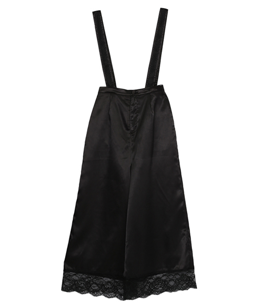 merry jenny（メリージェニー）の「サテンレースワイドパンツ（その他パンツ・レディース・ブラック/ライトブルー/オフホワイト・FREE）」の4枚目の写真