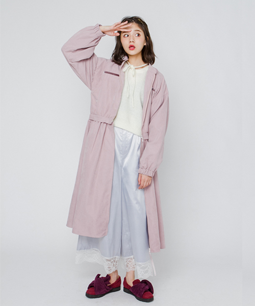 merry jenny（メリージェニー）の「サテンレースワイドパンツ（その他パンツ・レディース・ブラック/ライトブルー/オフホワイト・FREE）」の12枚目の写真