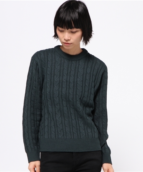 WEGO（ウィゴー）の「WEGO/ケーブルニット（ニット/セーター・レディース・ダークグリーン/ダークオレンジ/オフホワイト/杢グレー/ワイン・FREE）」の16枚目の写真