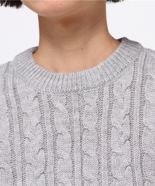 WEGO（ウィゴー）の「WEGO/ケーブルニット（ニット/セーター・レディース・ダークグリーン/ダークオレンジ/オフホワイト/杢グレー/ワイン・FREE）」の11枚目の写真