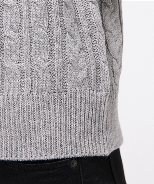 WEGO（ウィゴー）の「WEGO/ケーブルニット（ニット/セーター・レディース・ダークグリーン/ダークオレンジ/オフホワイト/杢グレー/ワイン・FREE）」の12枚目の写真
