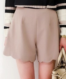裾スカラップ ショートパンツ