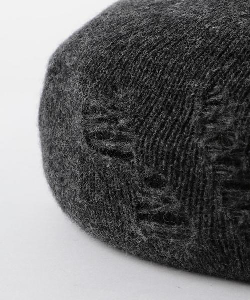 Rohw master product(ロウマスタープロダクト)の「Rohw master product(ロウ マスタープロダクト) ENR EX BERET(ハンチング/ベレー帽・メンズ・ブラック/ダークグレー・FREE)」の5枚目の写真