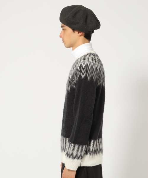 RAGEBLUE（レイジブルー）の「起毛キュウシン柄ニットクルー/735936（ニット/セーター・メンズ・グレー/ホワイト/キャメル/ブラック・LARGE/MEDIUM）」の8枚目の写真