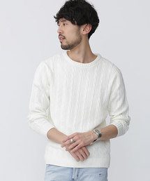 NANO universe | コットンケーブルクルーネックニット(ニット/セーター)