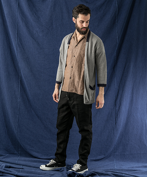 WORK NOT WORK URBAN RESEARCH(ワークノットワークアーバンリサーチ)の「WORK NOT WORK リネンレイバーニットカーディガン(カーディガン/ボレロ・メンズ・ベージュ/ネイビー/グレー・MEDIUM/LARGE/SMALL)」の4枚目の写真