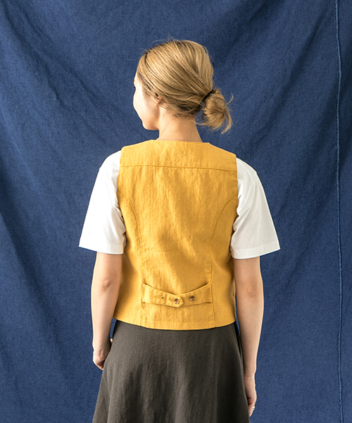 WORK NOT WORK URBAN RESEARCH（ワークノットワークアーバンリサーチ）の「WORK NOT WORK　エドワーディアンベスト（ベスト・レディース・マスタード/チャコールグレー・MEDIUM/SMALL）」の4枚目の写真