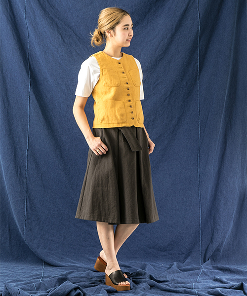 WORK NOT WORK URBAN RESEARCH（ワークノットワークアーバンリサーチ）の「WORK NOT WORK　エドワーディアンベスト（ベスト・レディース・マスタード/チャコールグレー・MEDIUM/SMALL）」の6枚目の写真