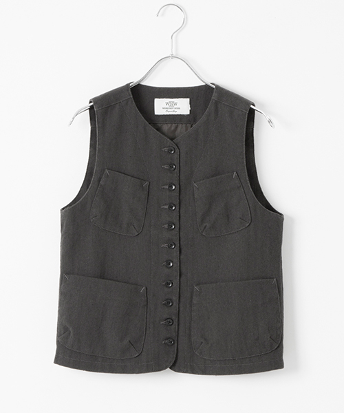 WORK NOT WORK URBAN RESEARCH（ワークノットワークアーバンリサーチ）の「WORK NOT WORK　エドワーディアンベスト（ベスト・レディース・マスタード/チャコールグレー・MEDIUM/SMALL）」の11枚目の写真