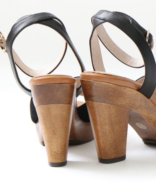 PICHE ABAHOUSE（ピシェ アバハウス）の「ウッドヒールクロスサンダル（サンダル・レディース・ライトブルー/ベージュ/オレンジ/ブラック・37/38/35/40/39/36/34）」の9枚目の写真