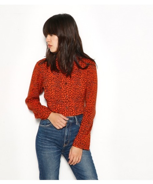 SLY(スライ)の「LITTLE LEOPARD SH(シャツ/ブラウス・レディース・オフホワイト/オレンジ・1/2)」の1枚目の写真