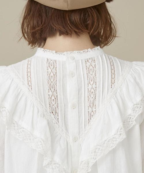 Another Edition（アナザーエディション）の「レースヨークブラウス（シャツ/ブラウス・レディース・オフホワイト/ベージュ・FREE）」の10枚目の写真