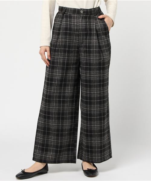 MERLOT（メルロー）の「チェック柄ワイドパンツ1263（その他パンツ・レディース・グレー/ブラック/ブラウン・FREE）」の15枚目の写真