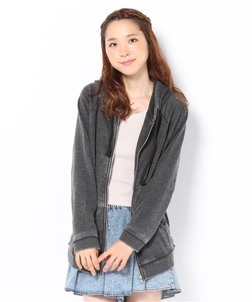 WEGO（ウィゴー）の「ピグメント加工スウェットZIPパーカー（パーカー・レディース・ブラック/ネイビー/レッド・FREE）」の6枚目の写真